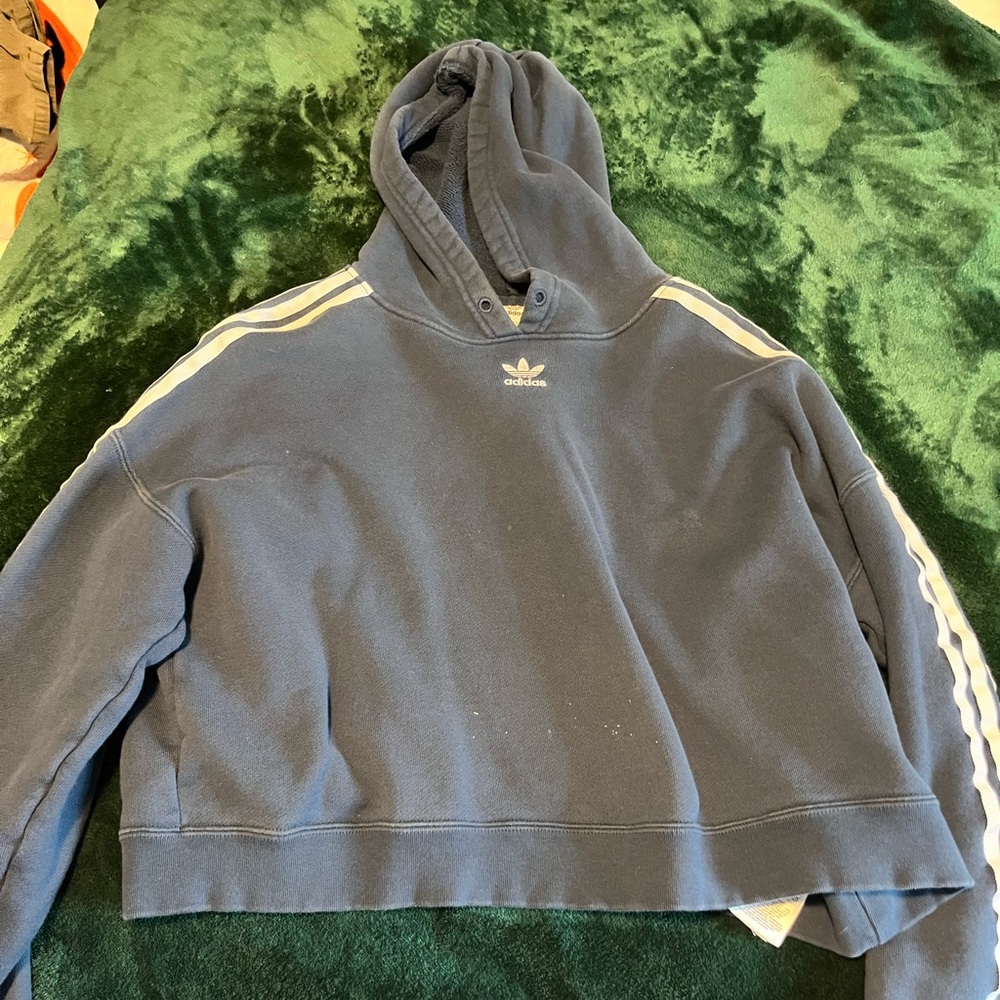 Blue adidas cropped sweater